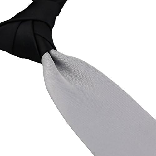 Coachella Ties Solid Color Knot Contrast Tie Two Tone Patchwork Necktie 8.5cm