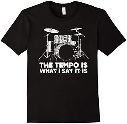 Mens Funny Drum Lead Humor Drummer Tempo Shirt Band Member Tee Medium Black