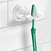 iDesign BPA-Free Plastic Bathroom Suction Toothbrush Holder - 2.75
