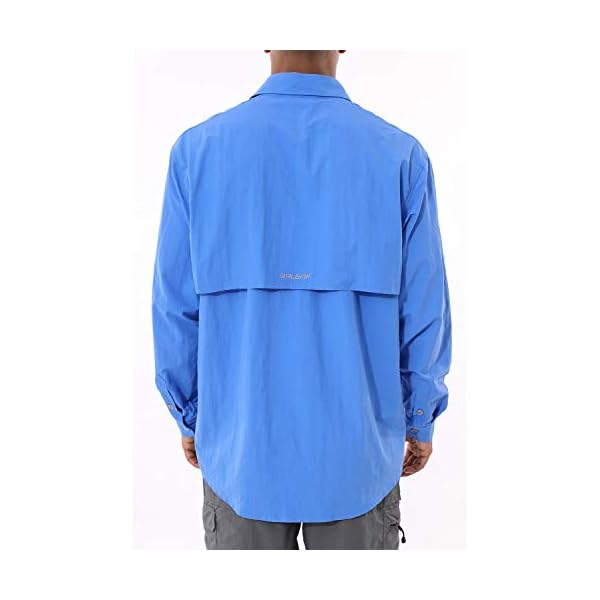 BALEAF Men's Long Sleeve Hiking Shirts Fishing Button Down Lightweight