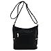 Tassel Zipper Bucket Crossbody Bag Black