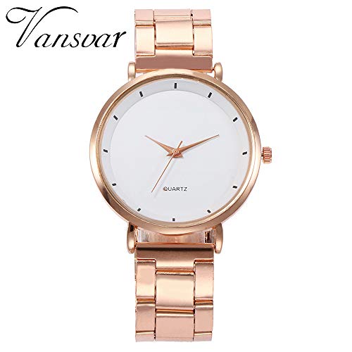 FarJing Fashion Women Watch Casual Quartz Stainless Steel Band Arabic Numbers Analog Wrist Watchï¼ˆH)