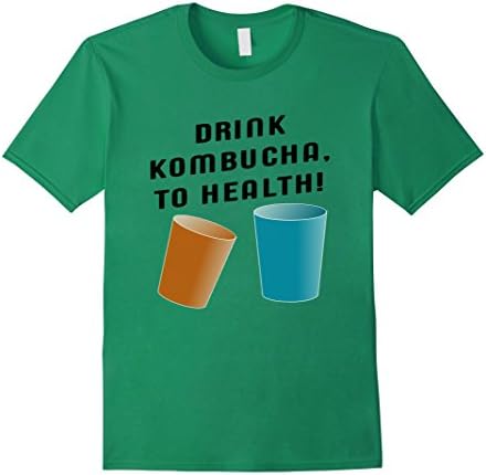 Mens Drink Kambucha, To Health! 2XL Kelly Green
