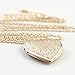 Linana Vintage Heart Shape Charm Long Necklace Gold Plated Locket Pendant