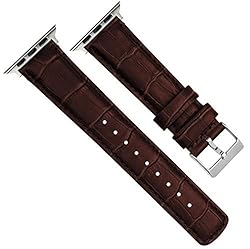 BARTON WATCH BANDS - Coffee Brown & Black Hardware