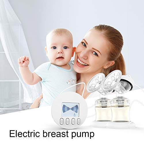 Electric Breast Pump,Double Breast Pumps Ultra-Quiet Portable Breastfeeding Pump with 10 Levels Adjustable Suction,USB Charging,PPSU Safe Material,FDA approved,100% BPA free