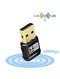 lmtech WiFi Dongle AC Dual Band 5 GHz 433 Mbps Wireless USB adaptador WiFi para PC Desktop Laptop Tablet, compatible con Windows 10 8 7 Vista XP 2000, MAC OS X 10.4   10.11.4 y 10.12.1, 2