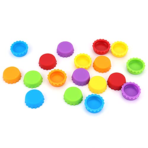 LEEFONE 18 PCS Silicone Rubber Bottle Caps, Reusable Beer Caps for Home