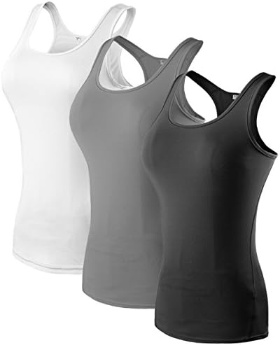 AVERYAR Women's 3 Pack Compression Base Layer Dry Fit Tank Top Absorb Sweat Running Fitness