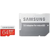 Samsung Memory 64 GB EVO Plus MicroSDXC UHS-I Grade 1 Class 10 Memory Card with SD Adapter - Black/Red/White