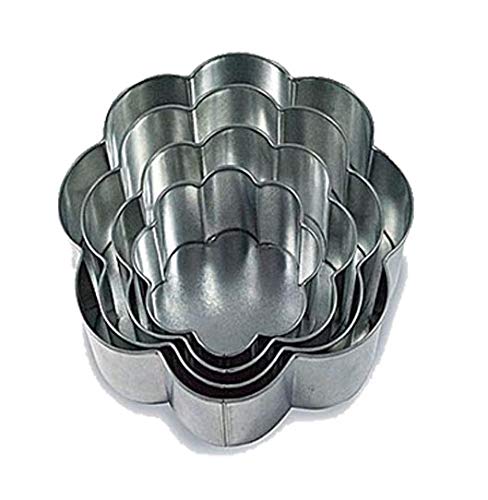 The Cakes World 4 Tier Multilayer Birthday Wedding Aniversary Cake Tins - 6",8",10",12" (3" Deep) (Petal)