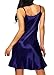 Cabreao Sexy Sleepwear Lingerie Slip Dress Satin Negligee Blue L = US M