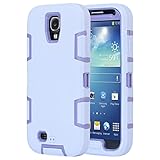 Galaxy S4 Case, S4 Case - ULAK Shock Absorption Hybrid Rubber Combo Case Cover 3in1 [Rigid Plastic+Soft Silicone] for Samsung Galaxy S4 IV i9500 (Purple+Lilac)