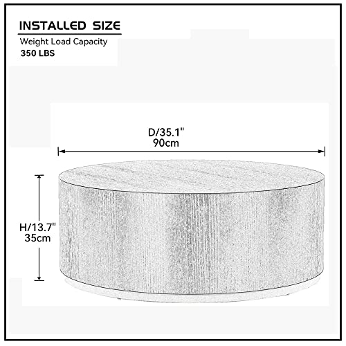 LKTART Modern Round MDF Coffee Table Side Table End Table Minimalism