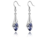 Sankuwen Women Girls Beauty Crystal Teardrop Earrings Gift (Purple)