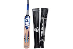 CW Smasher Premium English Willow Cricket Bat Short Handle Top Grade English Willow Bat Thick Edges Light Weight Bat with Pad