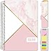 HARDCOVER Academic Planner 2019-2020: (June 2019 Through July 2020) 5.5 Daily Weekly Monthly Planner Yearly Agenda. Bonus Bookmark, Pocket Folder and Sticky Note Set (Pink Marble Triangles)