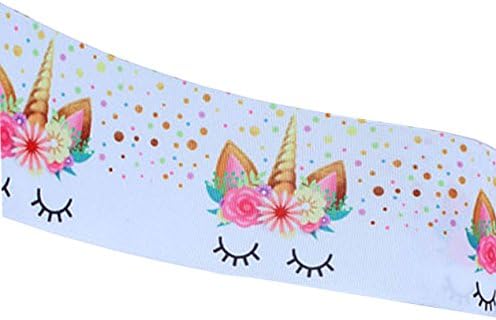 Flower Unicorn Head 2m x 22mm wide for Personalised Birthday Cake Decoration Ribbon & Decorating Ideas for Present Gift Wrap Bows Toppers or Wrapping for Bags Box Balloon String Cards Art Craft Ribbon