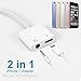 Homfulus iPhone Adapter, 2 in 1 Lightning to 3.5mm Audio Jack and Charger Adapter for iPhone 7 / 7 Plus / 8/ 8plus/ X, Support Non-iPhone Original Headset [Upgrade for IOS10.3.3 or Up]-White
