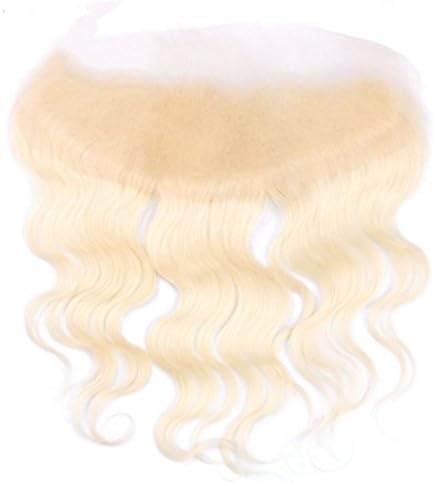 Wigsforyou Brazilian Body Wave 13x4 Lace Closure Unprocessed Human Virgin Hair #613 Blonde Lace Frontal Closure (14inch)