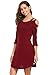 Elesol Women's Casual 3/4 Sleeve Cold Shoulder T-Shirt Dress Swing Dress