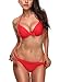Taylover Women's Halter Tie Underwire Knot Push up Two Piece Bikini Swimsuits Bandeau Bikini Swimsuit