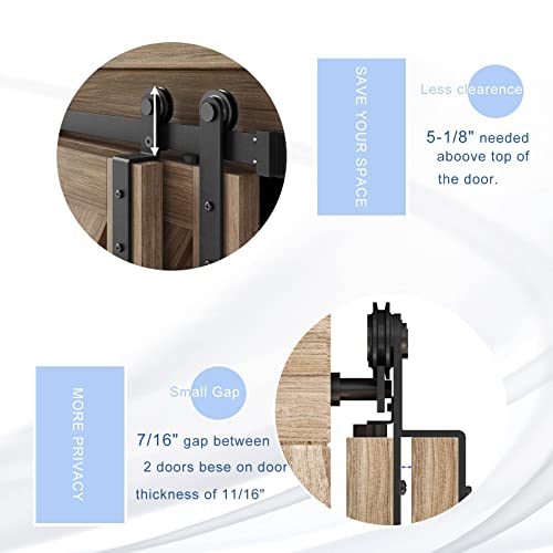 FREDBECK 4 FT Mini Bypass Barn Door Hrdware Kit Small Mini barn Door Hardware Pricepulse