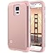 ULAK Galaxy S5 Case, S5 Case, Shock Resistant Hybrid Soft Silicone Hard PC Cover Case for Samsung Galaxy S5, Will NOT Fit S5 Active (Rose Gold)