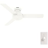Hunter Presto, Indoor, Ceiling Fan, Wall Control, 44 inch, Matte White | For Bedroom, Living Room, Kitchen, Home Office, 52402