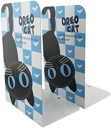 TOBSON Cartoon Oreo Cat Metal Book Folder File Holder Book Stand Library School Office Home Study Kids Gifts