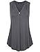 Laksmi Womens Sleeveless Tunic Top,Solid Color V Neck A Line Casual Office Tank (X-Large, Colorful Grey)