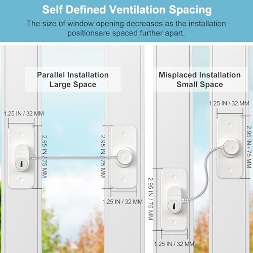 AOSITE Window Lock Children No Drilling for Window Protection Fridge Cabinet Doors Pack of 2 Window Lock Only Tilt Window Protection Children Self-Adhesive or Screws Safety Lock Pet Childproof