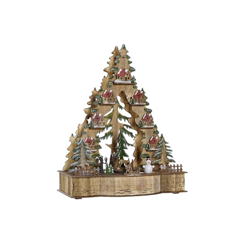 CASA LED MADERA 30X15X37 ARBOL NATURAL