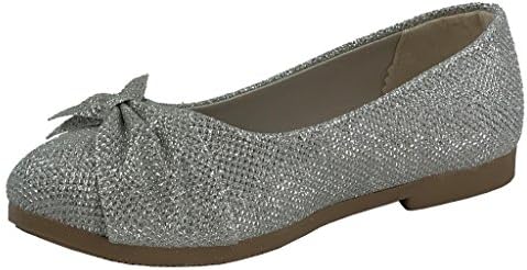 Girls Kids Lace Sparkle Princess Dress Ballet Flats SILVER 3 US Little Kid