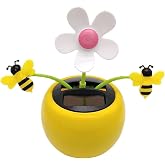 Apple Blossom Solar Dancing Flower Sunflower Toy, Figurines Ornament, Car Swinging Decoration, Windowsill Honey Bee Swing Toys and Games