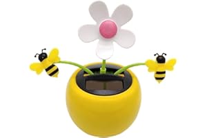Solar Dancing Flower, Car Dashboard Ornament, Sunflower with Honey Bee Swinging Decoration, Solar Power Kits, Shaking Head Fi