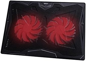 Laptop Cooler, ECOLA Ultra Slim Laptop Cooling Pad Chill Mat Adjustable Mounts Stand 2 USB Ports for 13"-17" laptop with 2 Heavy Duty Quiet Fans USB Powered with LED Lights