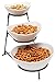 3 Tiered Chip and Dip Set with Metal Rack, Three Tier Dessert and Snack Server