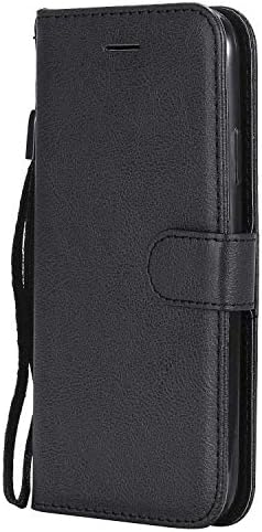 DENDICO iPhone X Case, iPhone XS Case, Premium Leather Wallet Phone Case, Flip Folio Protective Slim Bumper Shockproof Case for Apple iPhone X/XS - Black