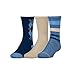 Gold Toe Big Boys' 3 Pack Fashion Dress Crew, Stripe Denim/Khaki/Navy Argyle, Large