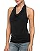 Zeagoo Women's Faux Crystal Twinset Tank Top Blouse,Black,Small