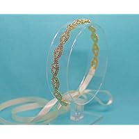Gold Tone Aurora Wedding Tie Back Ribbon Headband