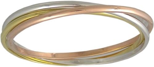 eJewelz Jewelry Tri Color Rolling Bangle Bracelet