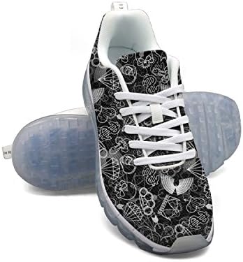 djghgpop Mens Guys Non-slip Skull And Brass Knuckles Outdoor Air Cushion Running Shoes