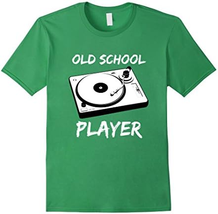 Men's Old School Record Player Distressed Music Funny T Shirt XL Grass