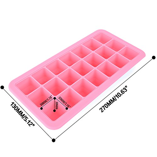 Newcomdigi Gefrierformen Gefrierbehälter Eiswürfelbereiter mit Deckel (Rosa) – Bild 3