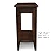 Leick Home Laurent End Table, Solid Wood, Bottom Display Shelf, Narrow, Easy-Assembly, For Living Room/Bedroom, Chocolate Cherry, 24.0 in. L x 12.0 in. W x 24.0 in. H, 10505