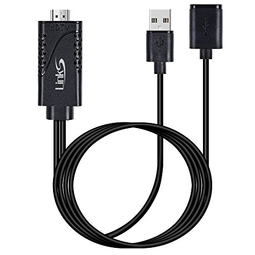Lightning To HDMI Cable Adapter,LinkS 1080P Lightning Digital AV Adapter For iPhone,iPad/iPod Models,Mirror Mobile Phone Screen To TV/Projector/Monitor Converter,Android Device -Plug ND Play