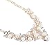DDLBiz Women's Elegant Pearl Diamond Flowers Necklace Statement Earrings Jewelry Set (Gold)