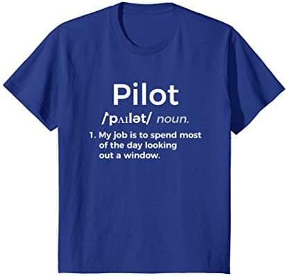 Kids Funny Pilot Definition T-Shirt Aviation Gift Shirt 12 Royal Blue